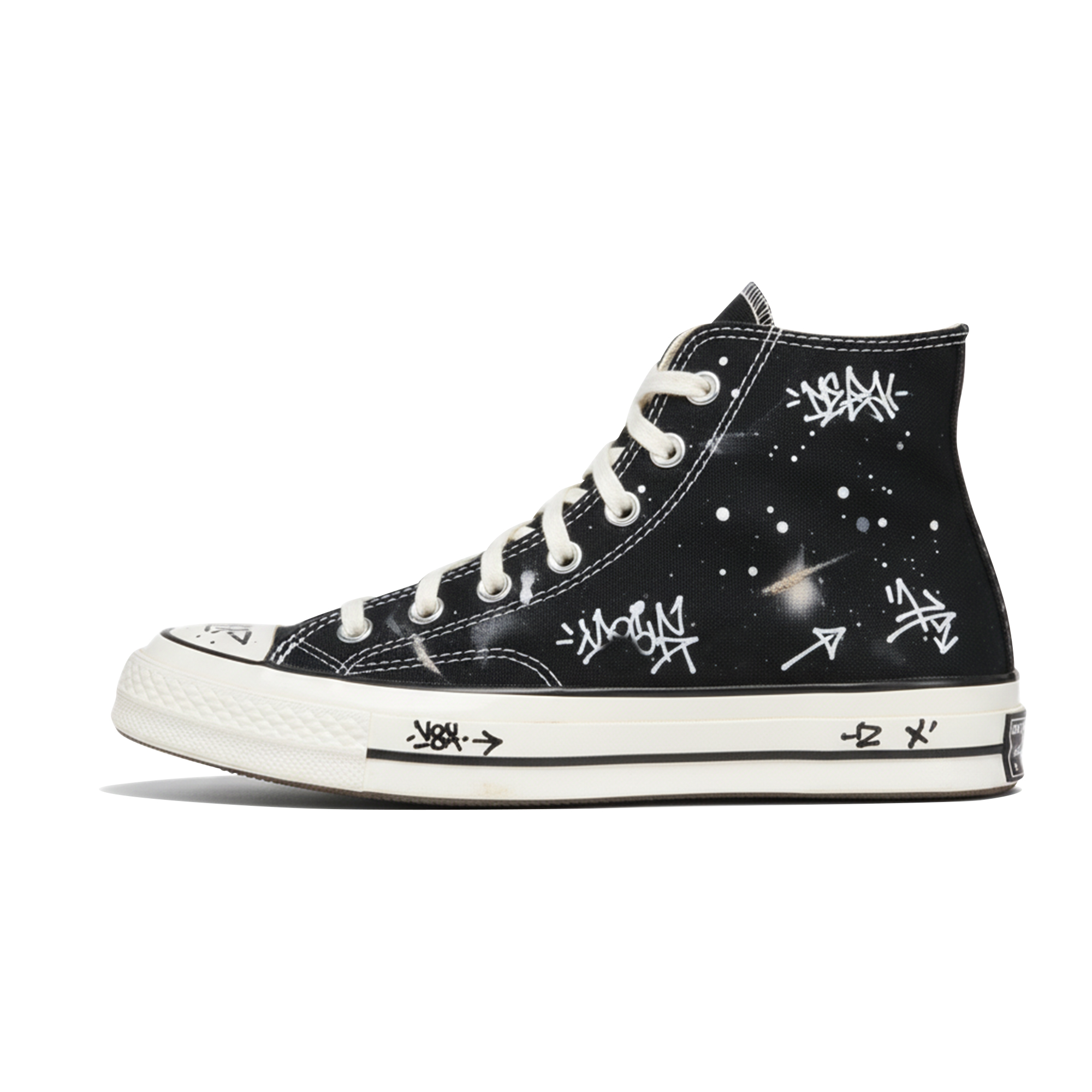 

Chuck 70 Traditional Chinese Style Print 2 устойчивые к истиранию высокие кроссовки из холста Unisex винтажные Converse, черный