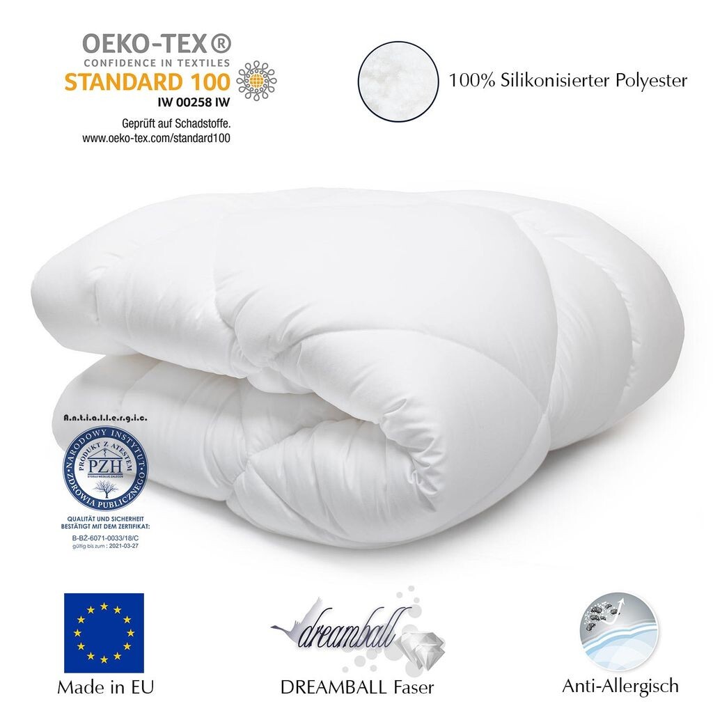 

H&F Домашний текстиль Пуховое одеяло 135x200 Зимнее одеяло + подушка 80x80 | Теплый и мягкий | Чехол на подушки и одеяла: 100% микрофибра | Наполнитель: одеяло 1250г, подушка спальная 1100г Home-&-Fashion