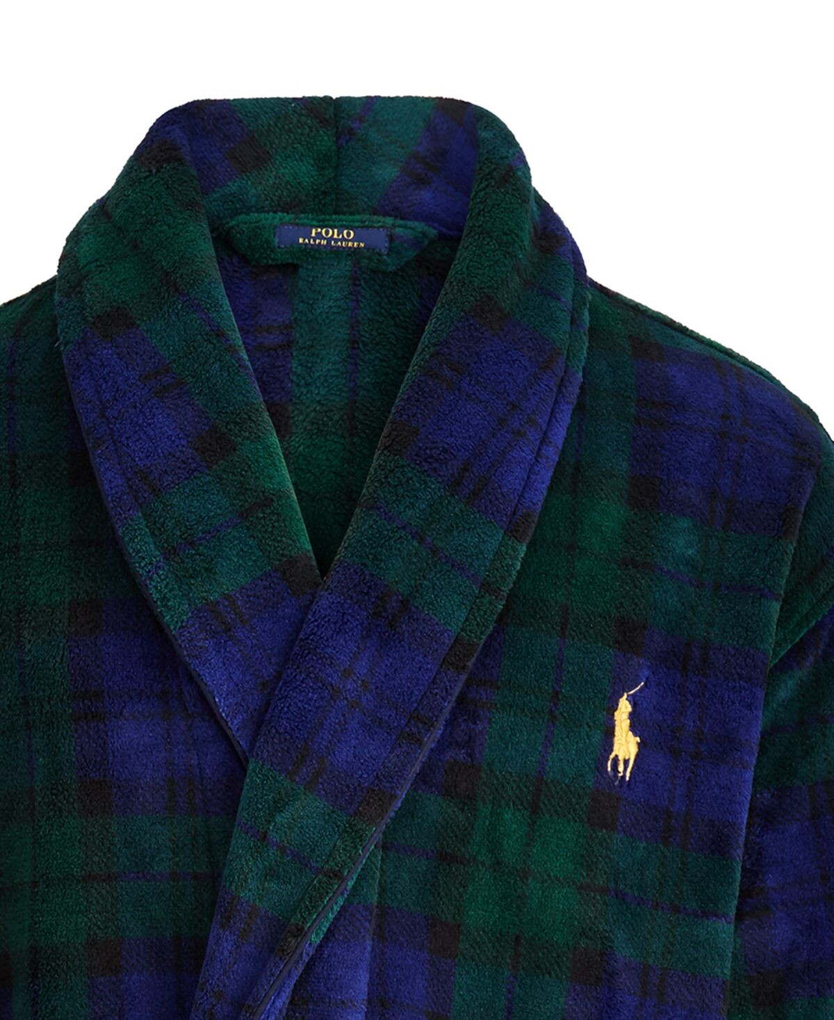 Мужской халат из плюша с шалевым воротником из микрофибры Polo Ralph Lauren — фото 4