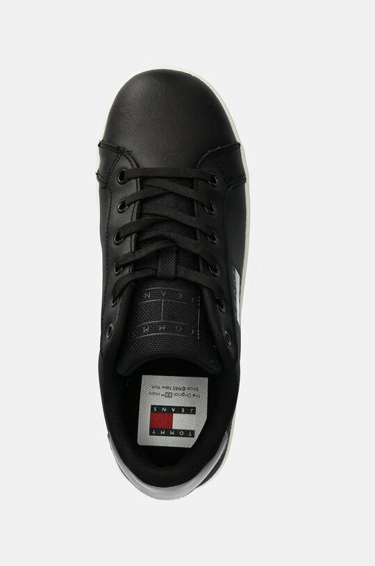 Кроссовки TJW FLATFORM SNEAKER METALLIC кожаные Tommy Jeans, черный — фото 3