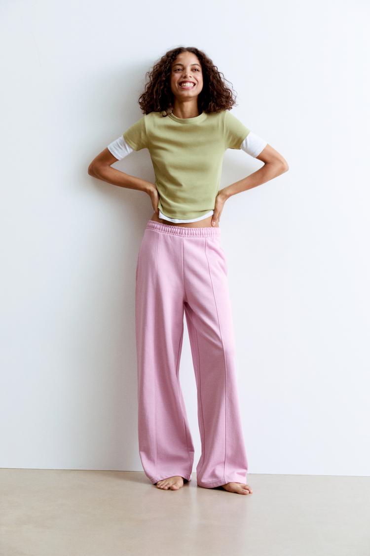 

Прямые спортивные штаны Pull And Bear, розовый