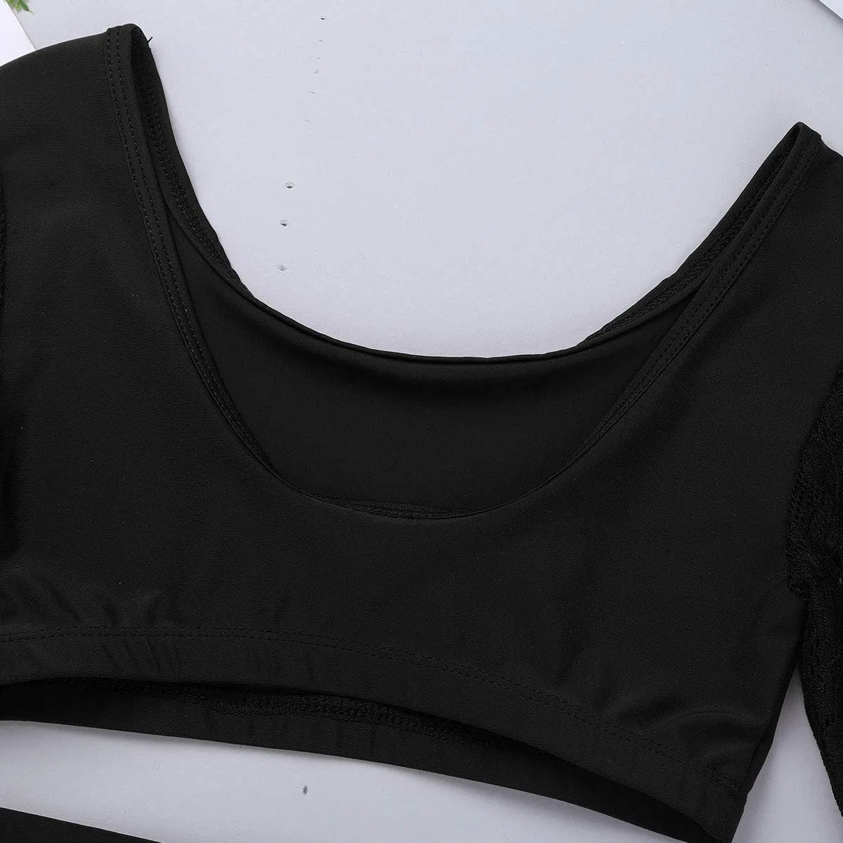 Детский спортивный комплект из топа и шорт YiZYiF, Zo Long Sleeve Black — фото 3