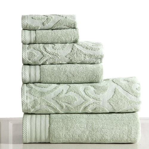 

Набор жаккардовых полотенец Panache Home Inc., 6 шт., 100% хлопок, цвет Sag