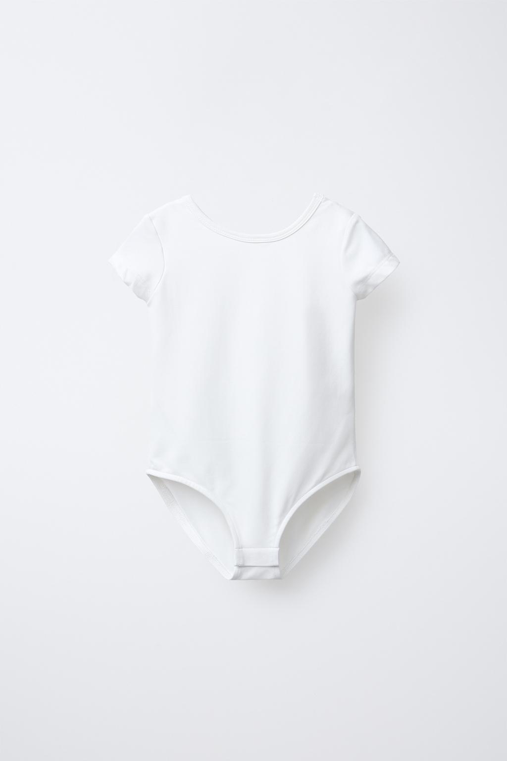 

Однотонное боди с коротким рукавом ZARA, белый