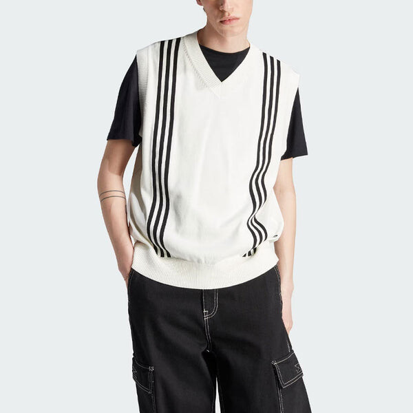 Жилеты оригиналы хак вязаный жилет Adidas, белый — фото 2