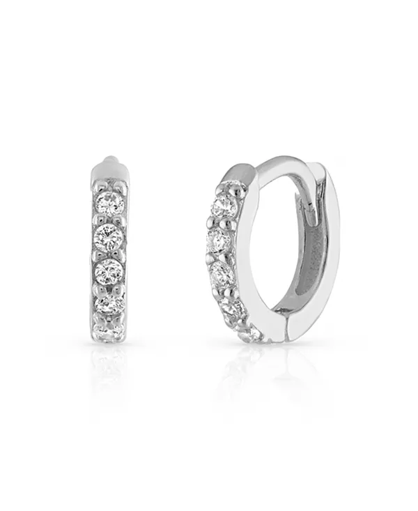 

Серьги-Кольца-Хагге из 14-каратного золота на основе стерлингового серебра или стерлингового серебра, 9 мм Ben Oni, silver