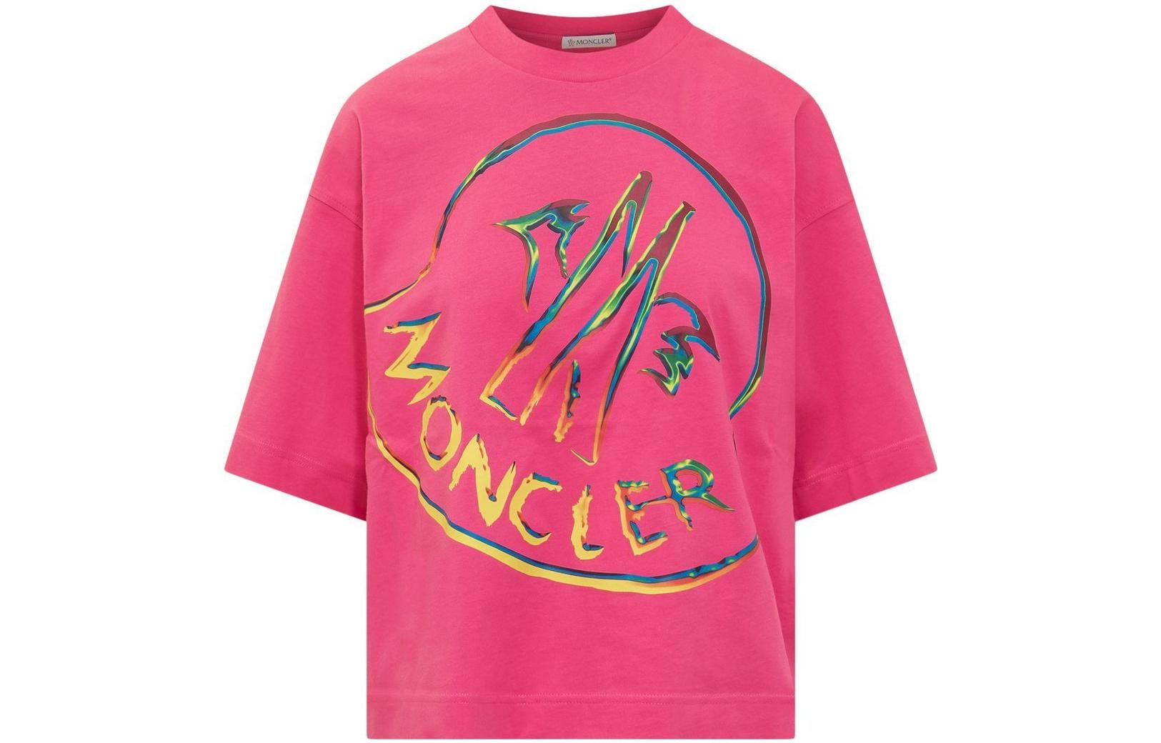 

Moncler Футболка с радужным логотипом, ярко-розовая, Розовый, Moncler Футболка с радужным логотипом, ярко-розовая
