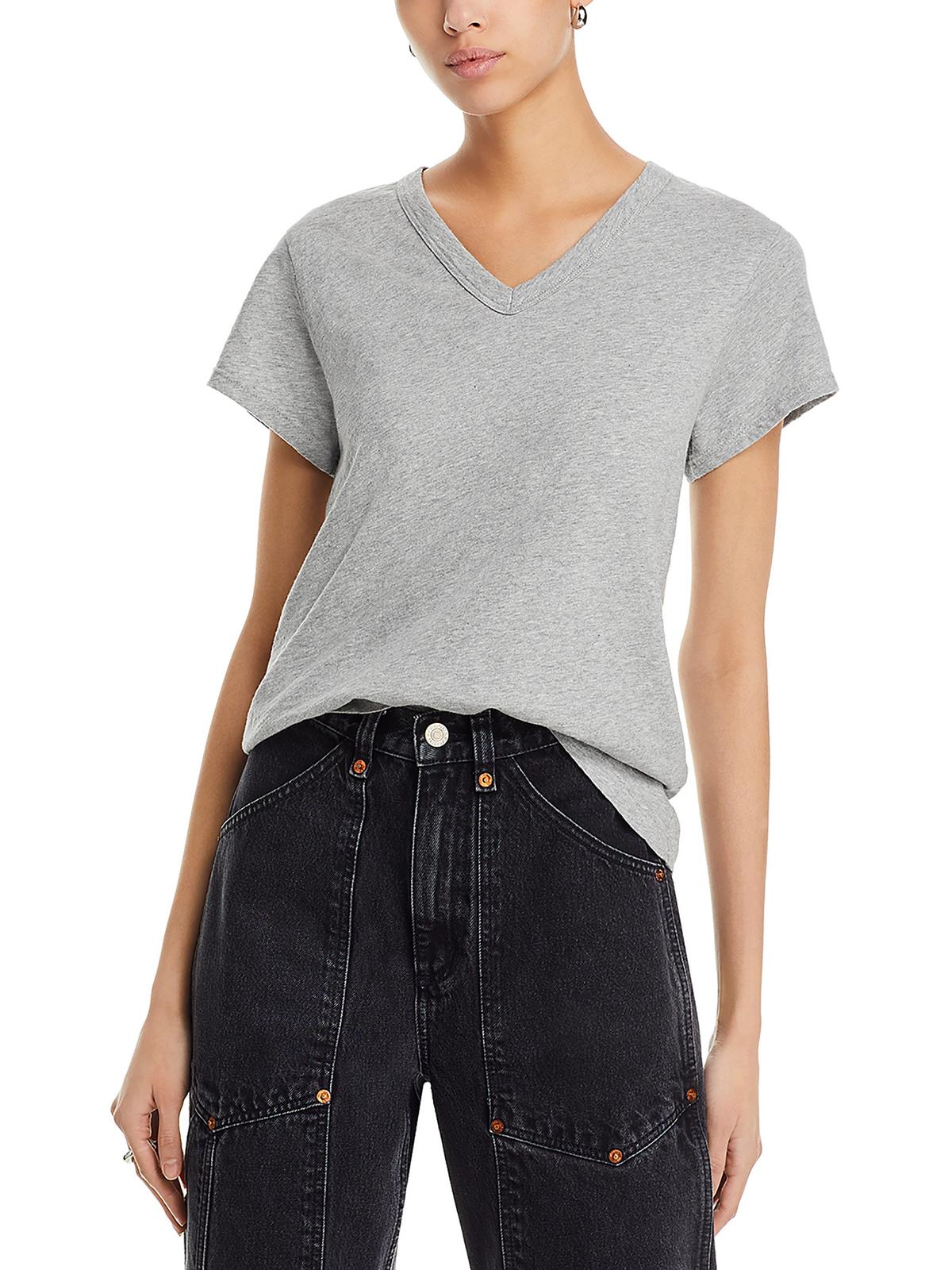 

Женская однотонная футболка с V-образным вырезом Wilt, цвет grey heather