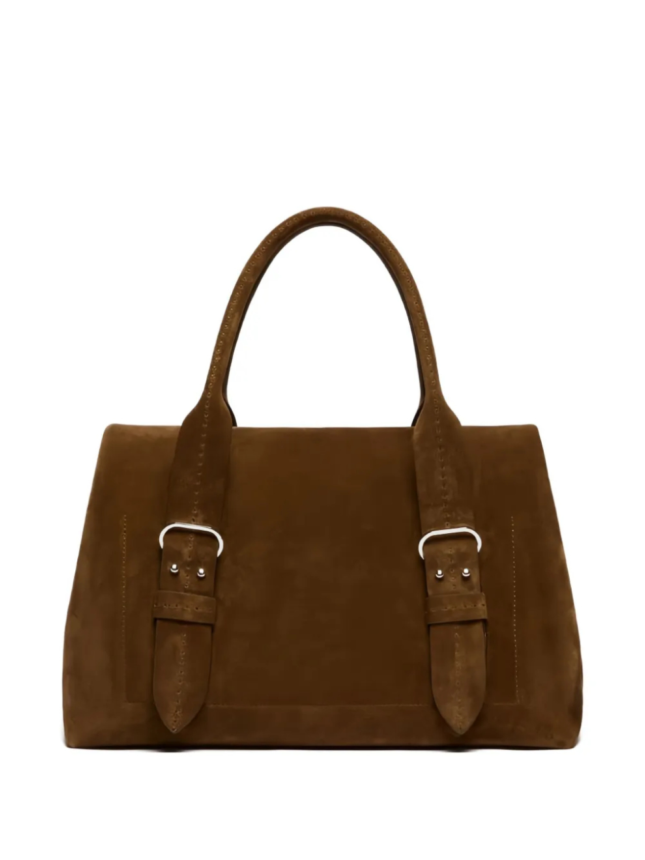 

Замшевая сумка Max Mara с пряжкой, коричневый