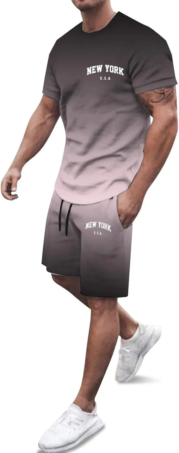 

Мужской комплект из 2 предметов: футболка с коротким рукавом и шорты для активного отдыха