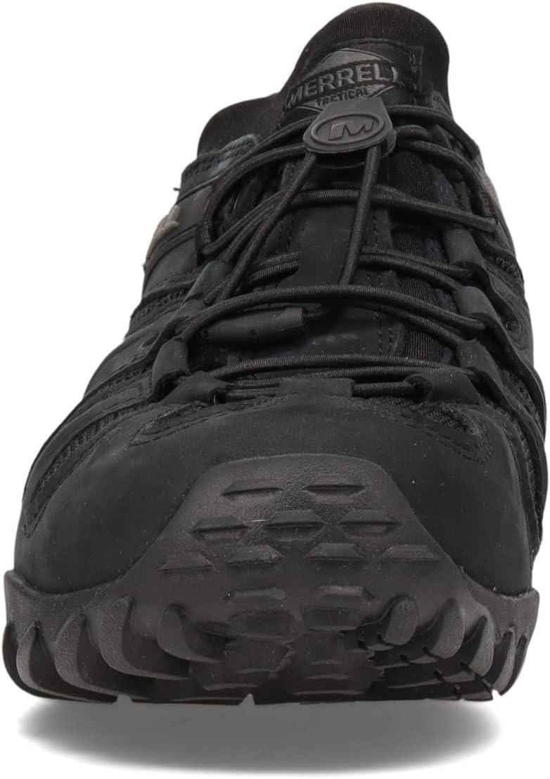 Мужские тактические ботинки Merrell Chameleon 8 Stretch, водонепроницаемый нубук и верх из сетки, ультра-легкие походные боевые ботинки, черный — фото 4