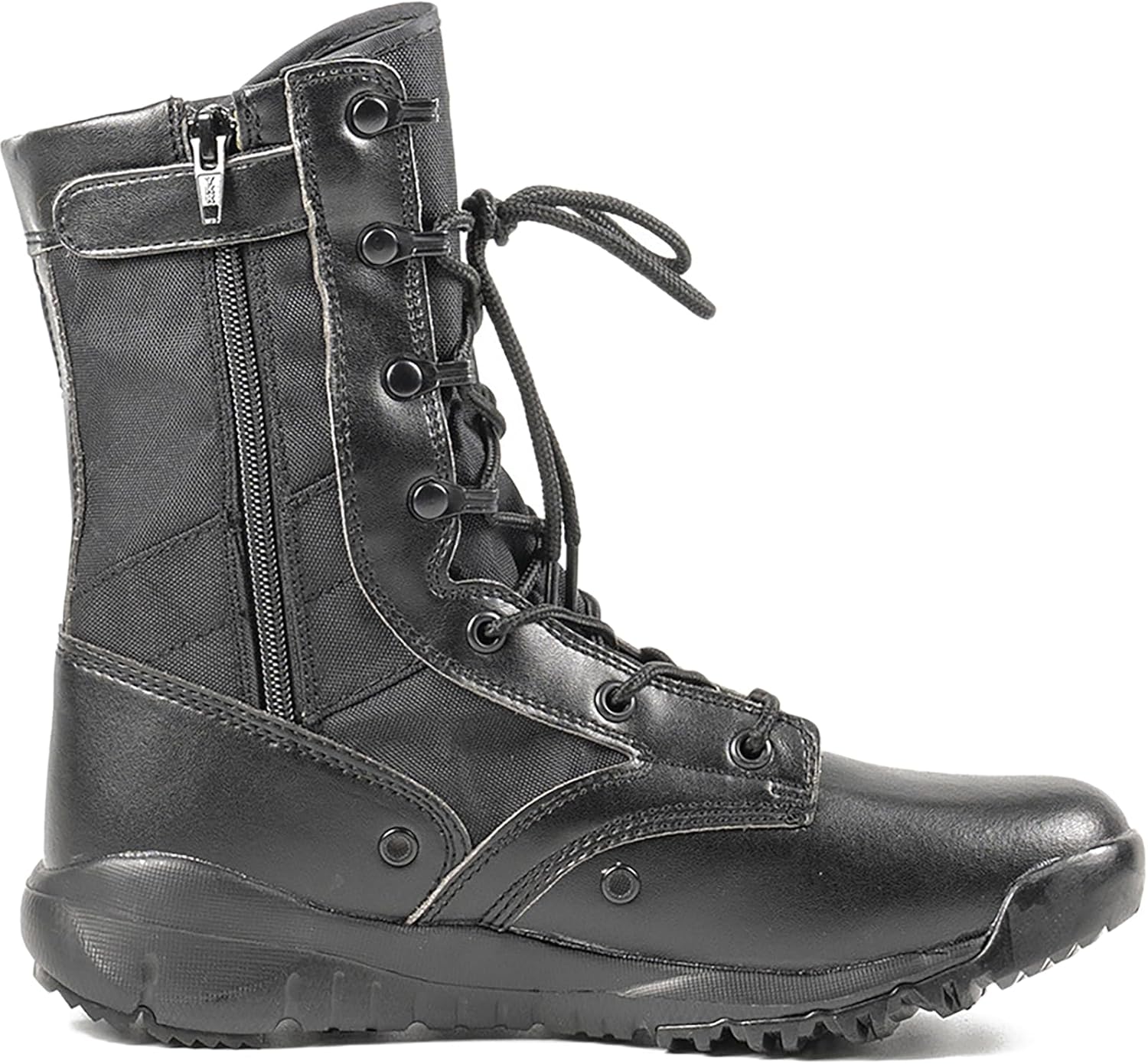 

Мужские ботинки для походов и кемпинга, шнуровка, армейские ботинки, тактическая военная обувь, боевые ботинки, треккинговые походные ботинки с боковой молнией, песочный, размер 43 Qaxzesa, черный