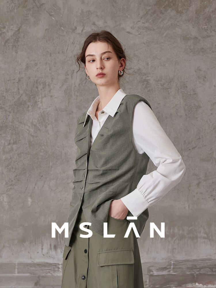 

Жилет женский MSlan 2024 с V-образным вырезом, хаки