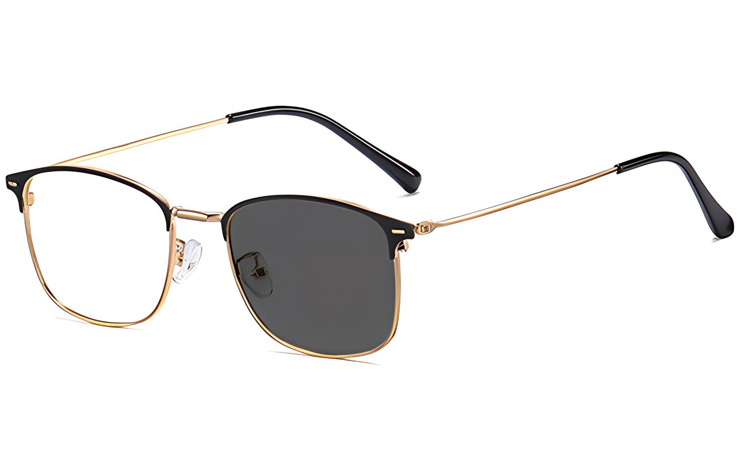 

AAJF Металлические круглые очки для коррекции близорукости унисекс, Black gold frame discoloration