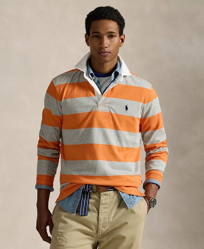 

Мужская культовая хлопковая рубашка для регби Polo Ralph Lauren, оранжевый