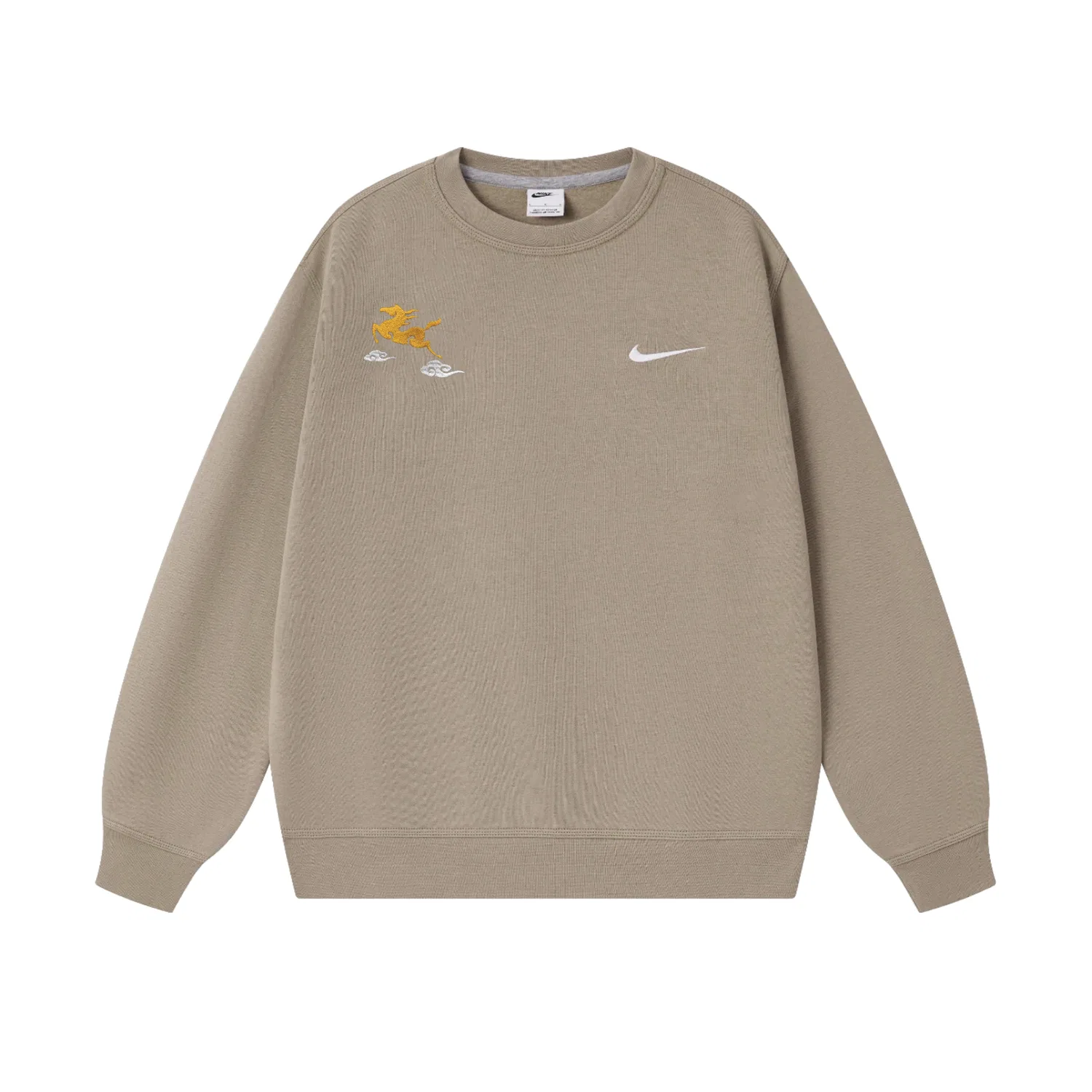 Толстовка мужская Khaki на молнии, утолщенная, обычная посадка Nike