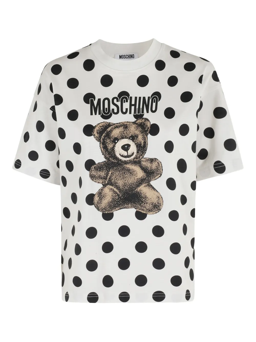 

Футболка с мишкой в горошек Moschino, белый