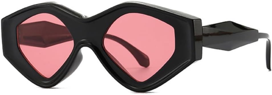 

Модные солнцезащитные очки Polygon Irregular 2027 для женщин, винтажные двухцветные очки с защитой от УФ-излучения UV400, трендовые солнцезащитные очки для мужчин MTZJH, Black Pink
