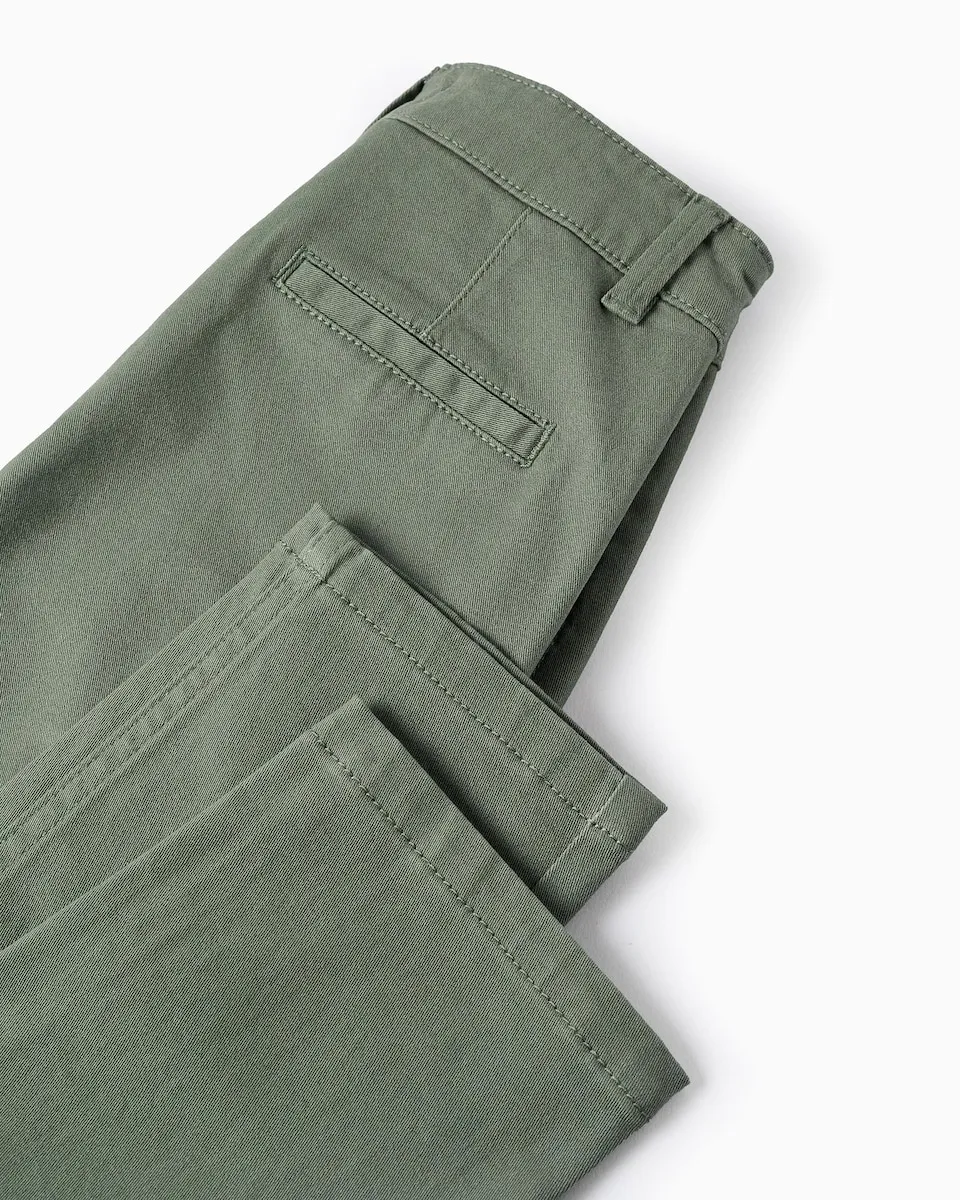 Китайские детские брюки из саржи slim fit Zippy, темно-зеленый — фото 4