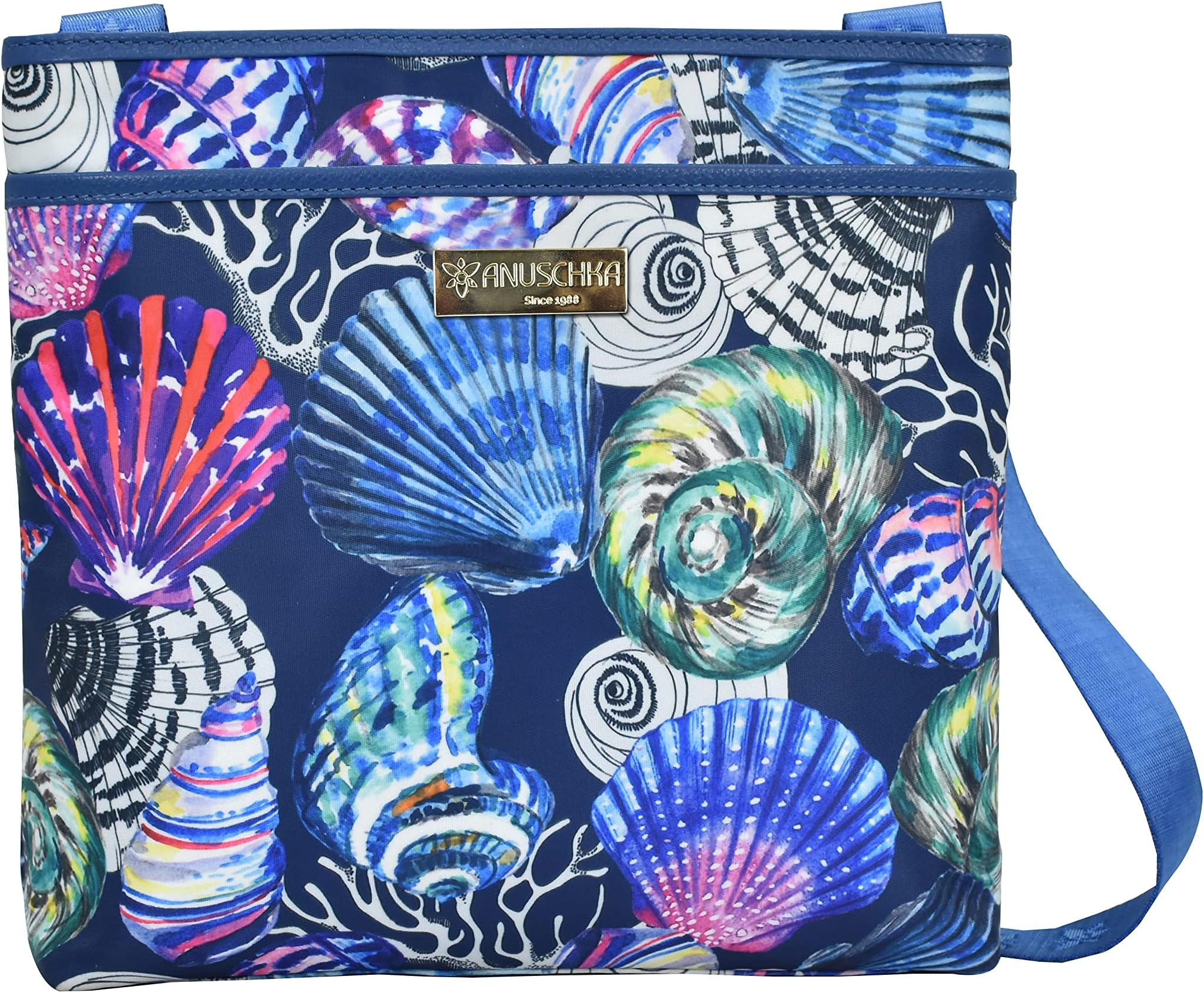 

Сумка кросс-боди Anuschka Crossbody with Pocket Printed Fabric 12017, цвет Sea Treasures