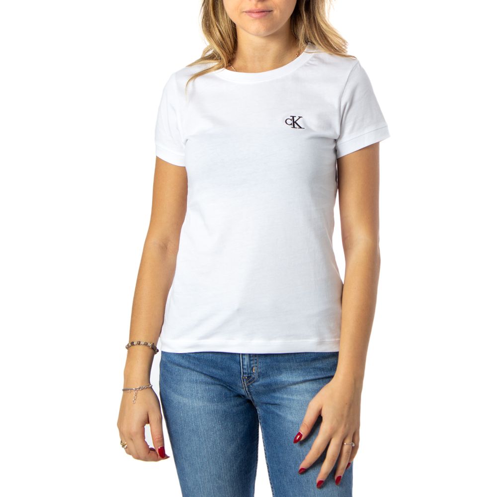 

Белые хлопковые топ и футболка Calvin Klein Jeans