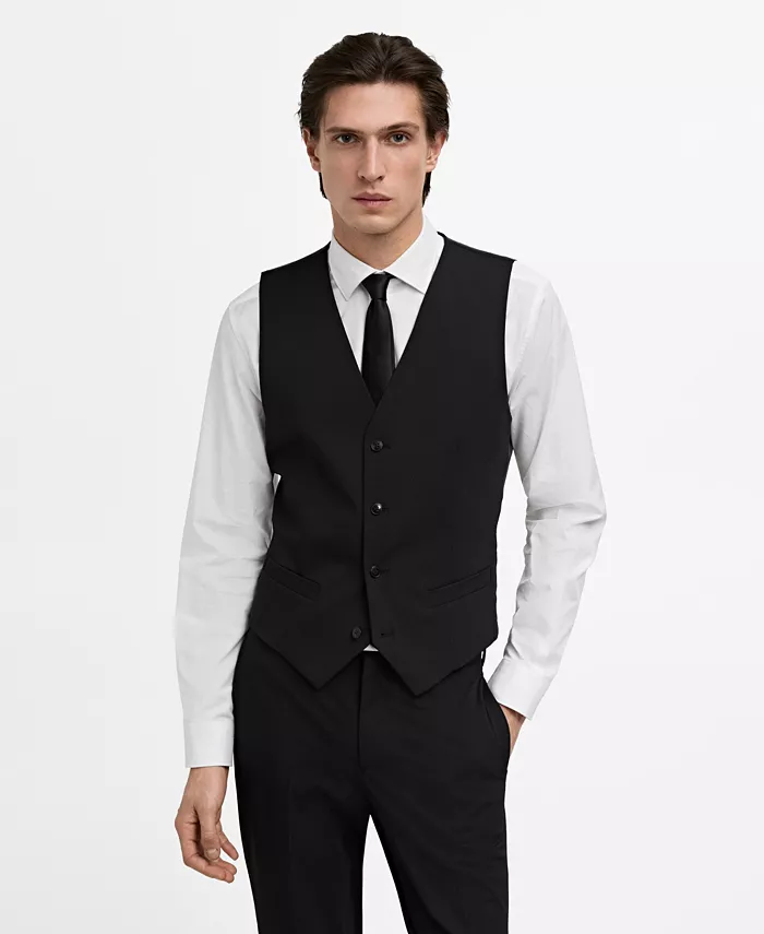 

Мужской жилет Paris Super Slim-Fit Mango, черный