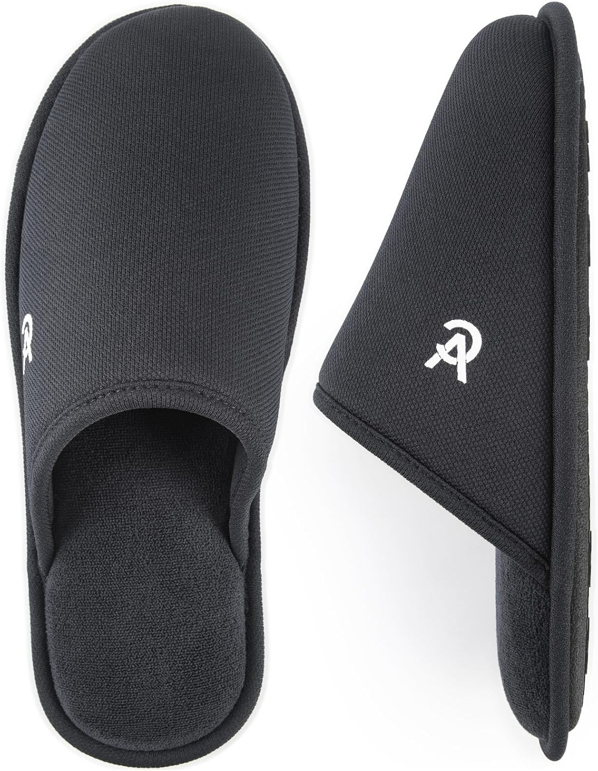 

Мужские вязаные шотландские тапочки VeraCosy с мягкой подошвой из пены с эффектом памяти и нескользящей резиновой подошвой для дома, темно-серый