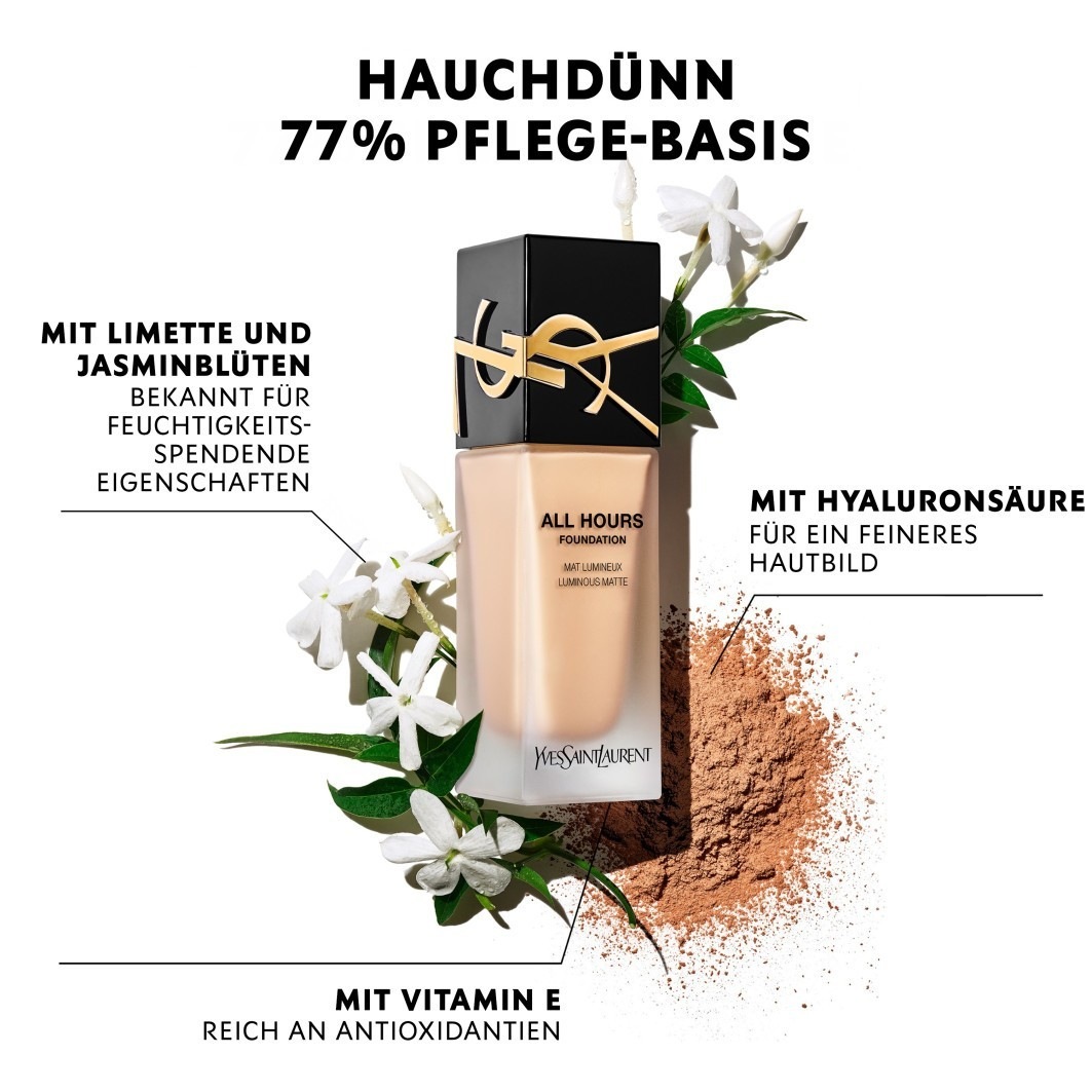 Тональный крем для лица all hours encre de peau Yves Saint Laurent, mn8 - medium neutral 8, объем 25 мл — фото 4