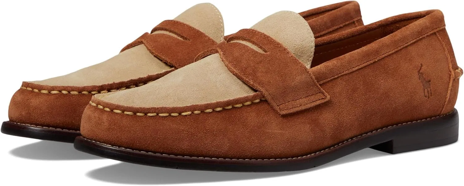 Лоферы мужские из кожи, POLO RALPH LAUREN, Тик/Бежевый