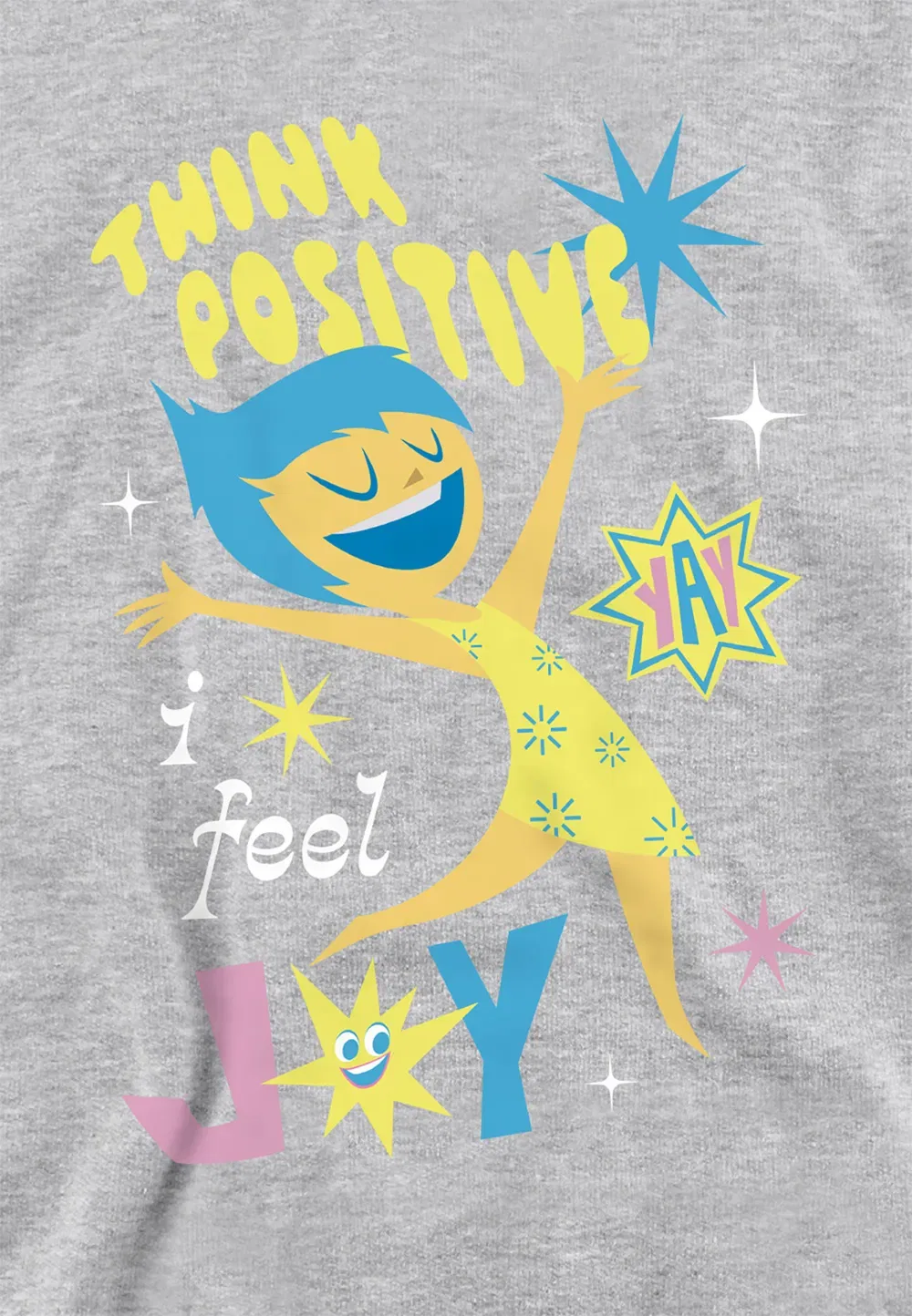 Детская худи Inside Out 2 Joy Think Positive, Disney, серый — фото 2