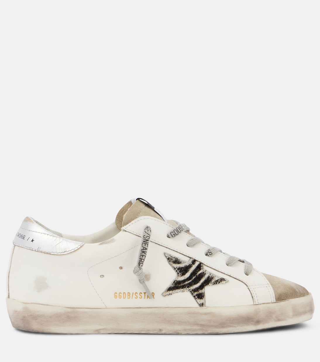 Кожаные кроссовки Super-Star Golden Goose, White/White Black Zebra/Silver — фото 4