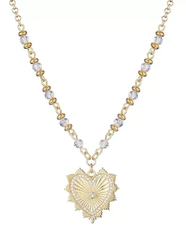 

Позолоченное колье в форме сердца с цепочкой четок Adornia, gold