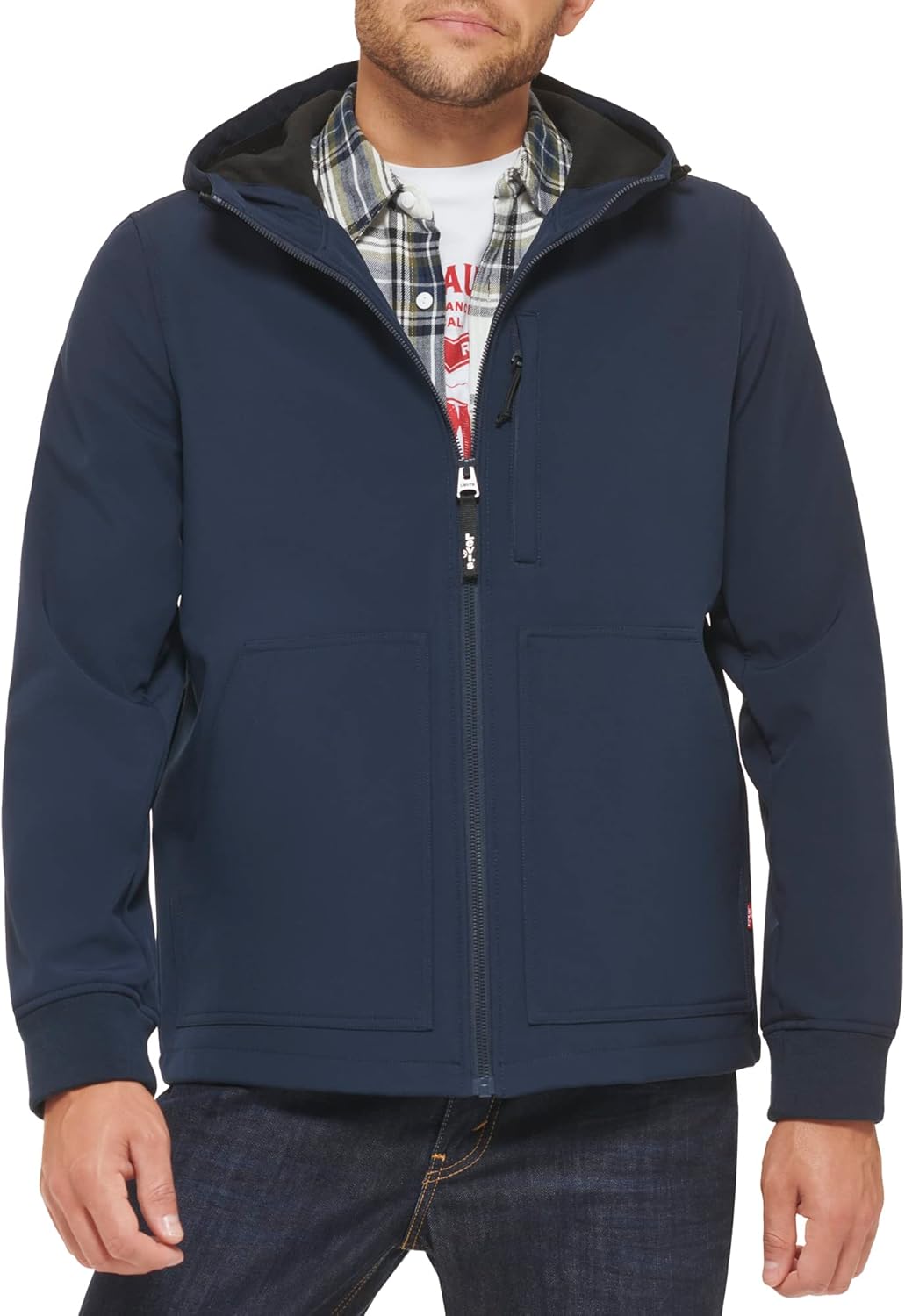 

Мужская водонепроницаемая куртка-толстовка с капюшоном из мягкого материала Levi's для трейлраннинга, Deep Midnight