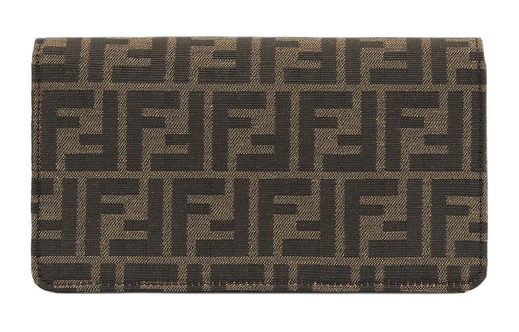 FENDI Полиэстеровая сумка-сумка-багет через плечо женская коричневая — фото 4
