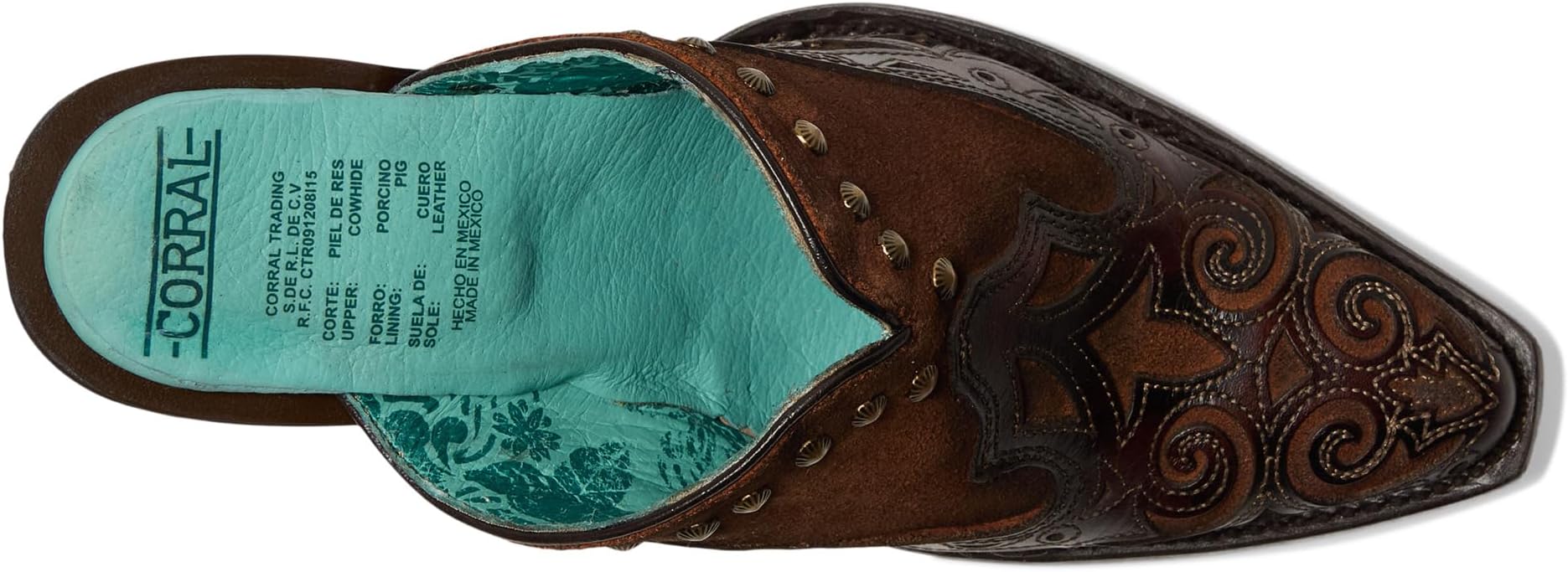 Туфли Corral Boots Lady Inlay & Embroidery & Studs Mule, цвет Brown/Chocolate — фото 2