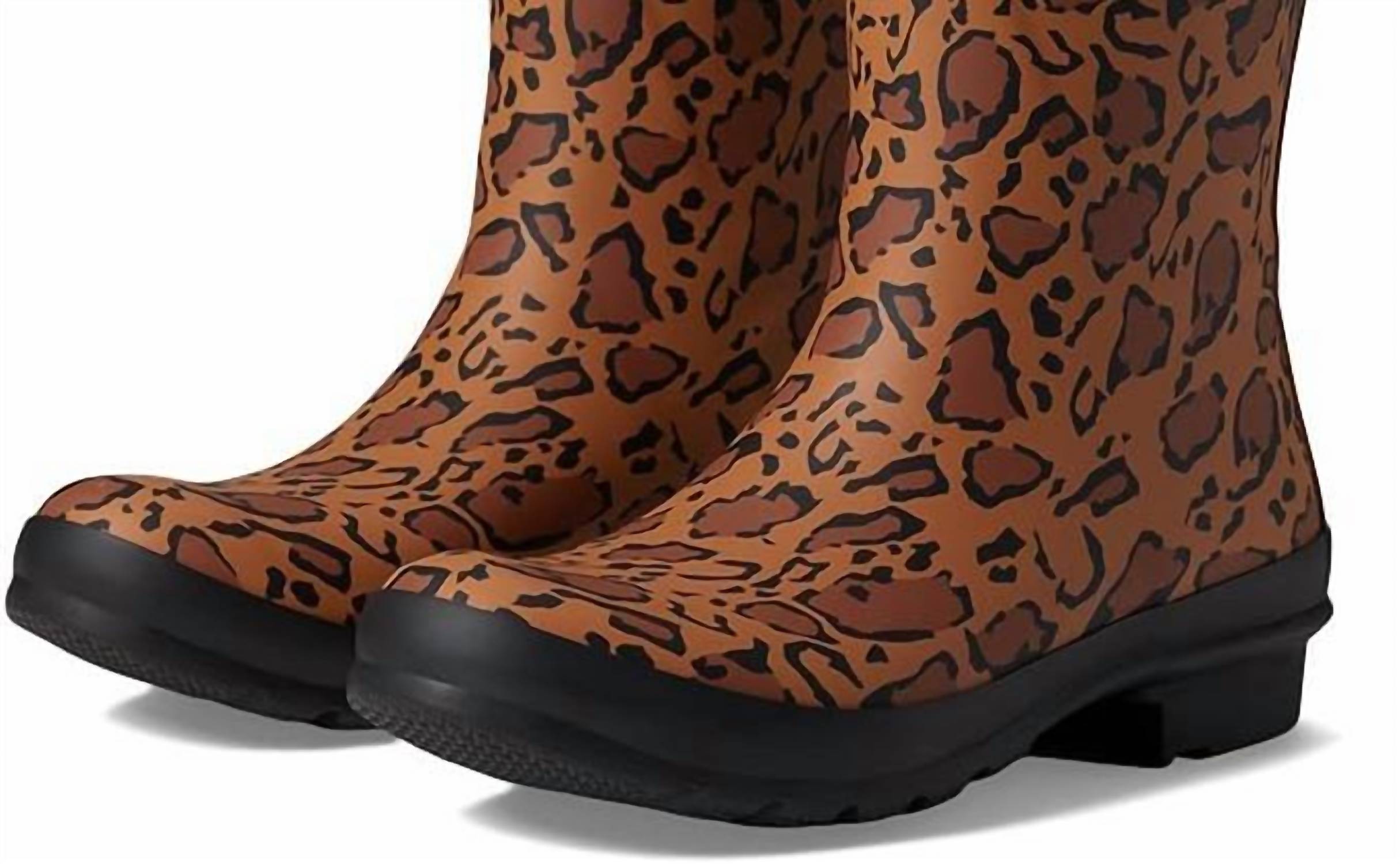 Женские оригинальные короткие сапоги в леопардовом принте Rich Tan/Saddle/Black Hunter