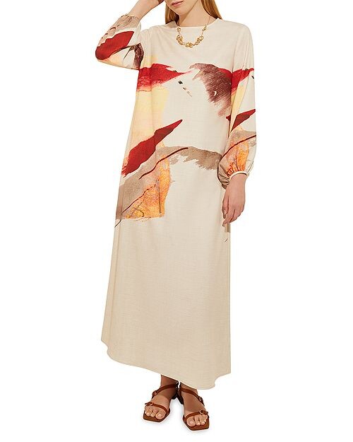 

Платье макси с объемными рукавами Misook, цвет Tan/Beige
