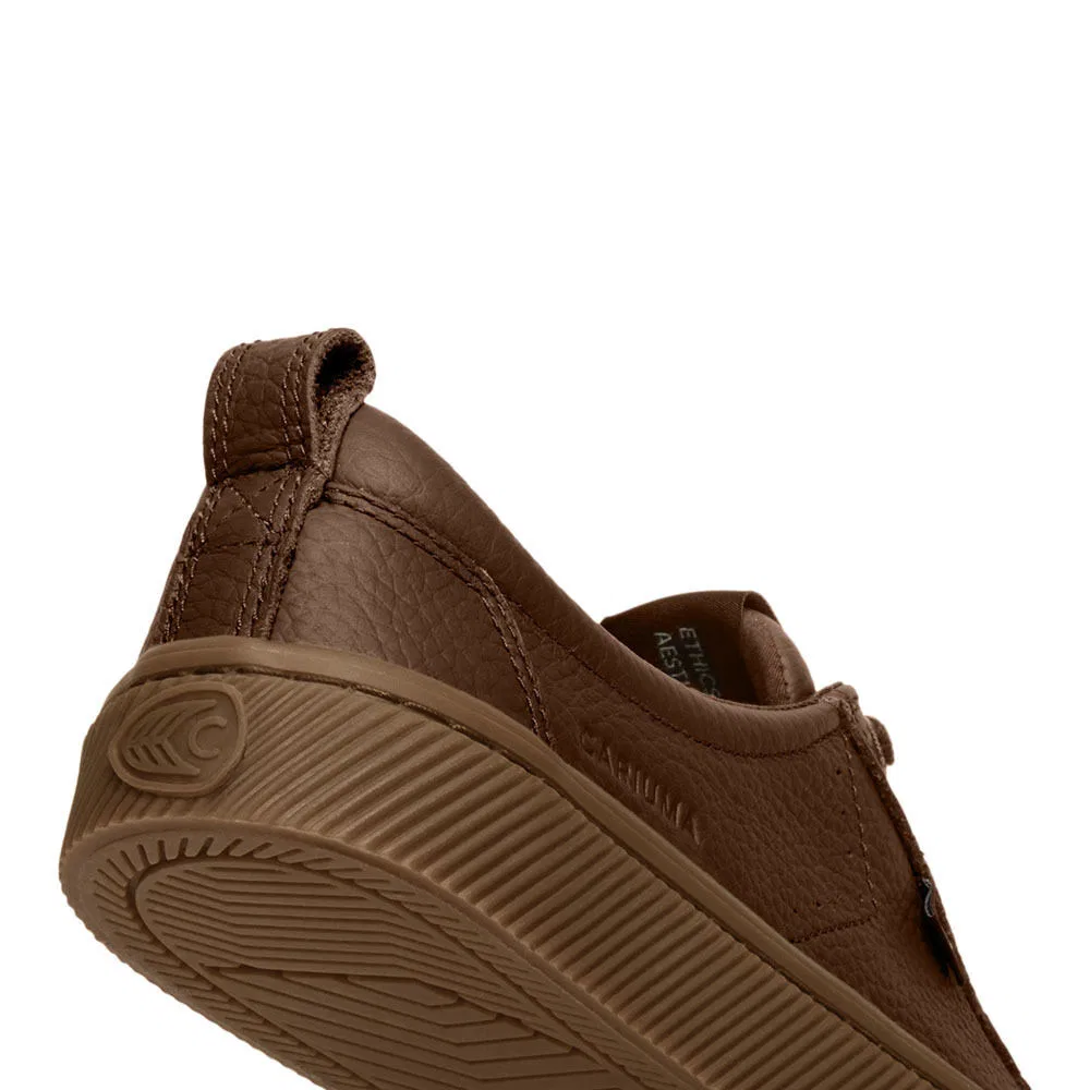 Мужские низкие кроссовки Oka Low Gumsole из премиальной кожи, кофейно-коричневые, от Cariuma — фото 4