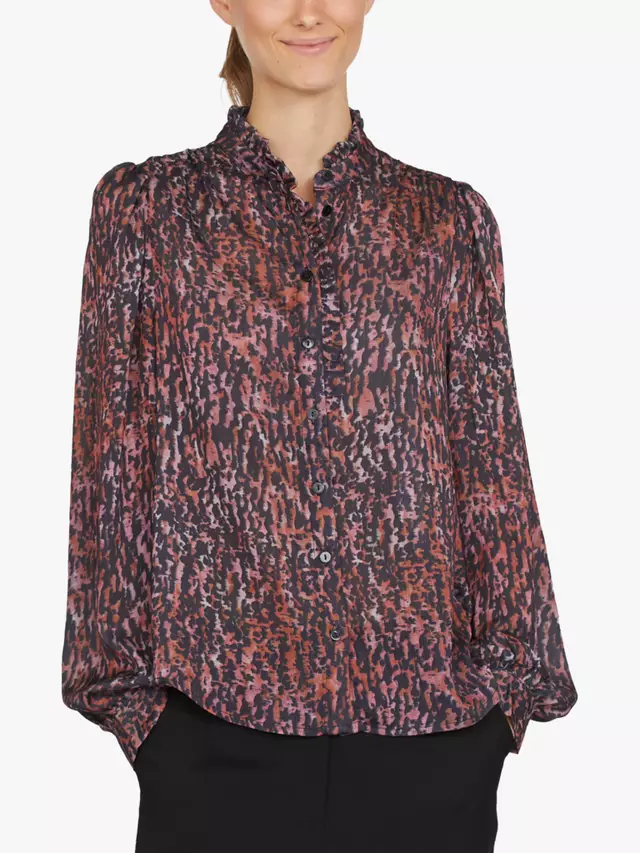 

Рубашка Sisters Point Virsa Print Ruffle, цвет pink/multi