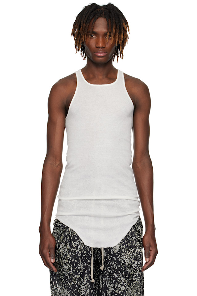 

Базовый риббеновый топ Hollywood Rick Owens, цвет milk