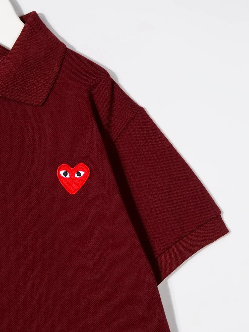 Рубашка поло с вышитым логотипом Comme Des Garçons Play Kids, красный — фото 3