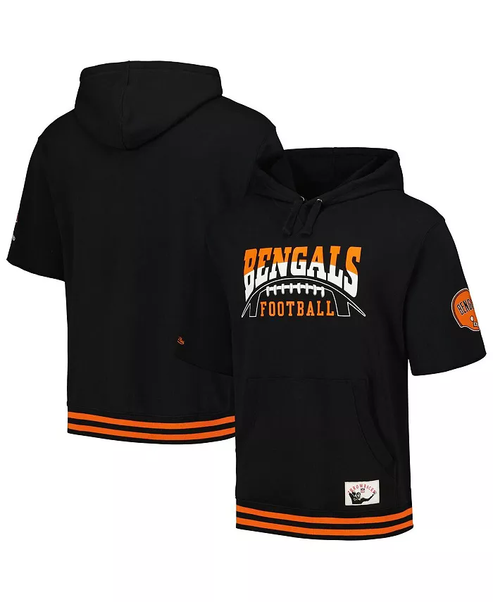 

Мужская черная толстовка с капюшоном и короткими рукавами Cincinnati Bengals Pre-Game Mitchell & Ness
