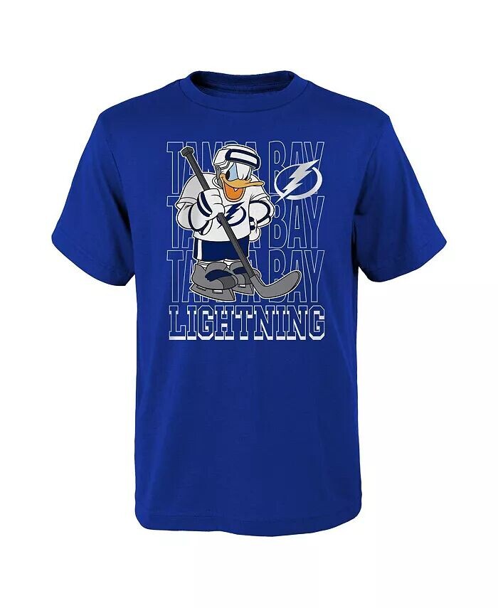 

Синяя футболка Tampa Bay Lightning Disney Donald Duck для мальчиков и девочек Three-Peat Outerstuff, синий