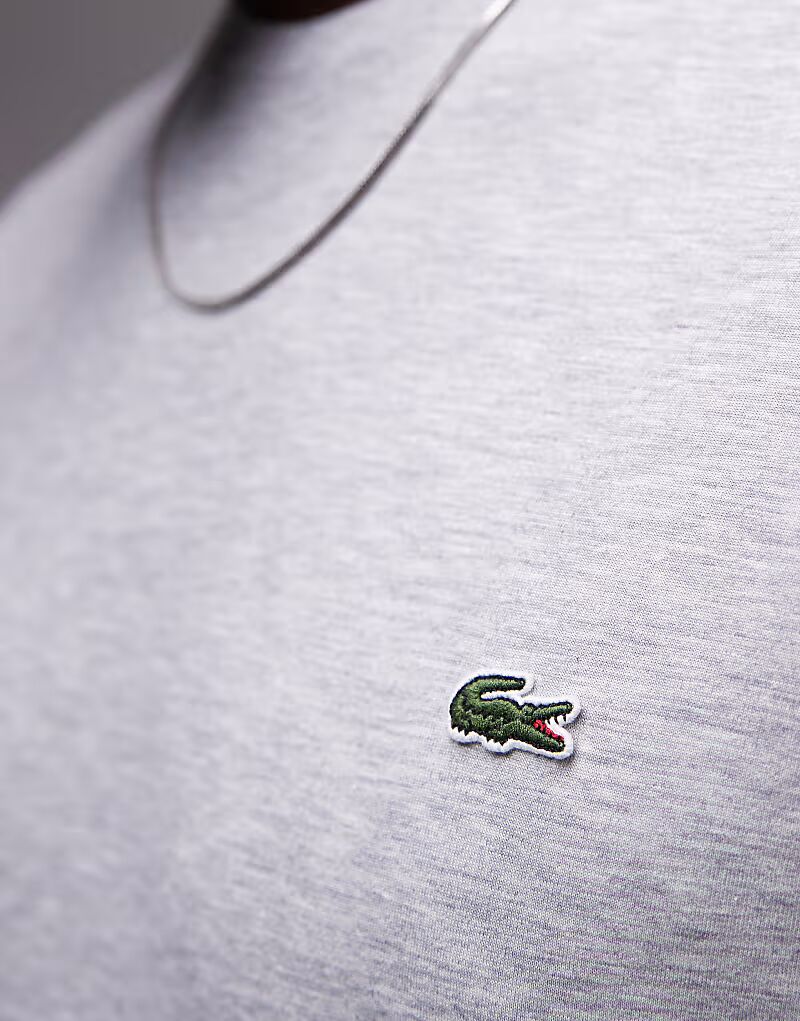 Футболка Lacoste Pima Cotton серого цвета — фото 4