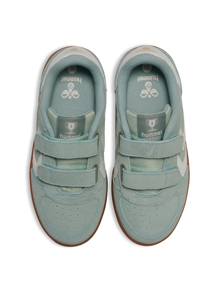 Hummel Детские кроссовки на липучках Victory Suede Lifestyle Kids в цвете FROSTY GREEN — фото 3