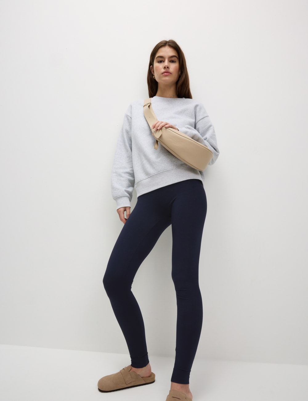 

Леггинсы с высокой талией Marks & Spencer, темно-синий