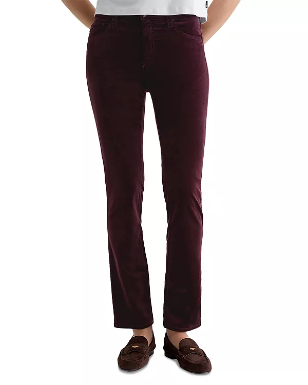 

1875 брюки из вельвета средней посадки, узкие, прямого кроя, модель Mari. Ag, красный