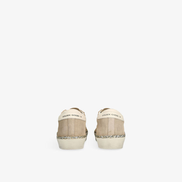 Кроссовки Golden Goose Hi star из замши с декором из блесток, бежевый — фото 4
