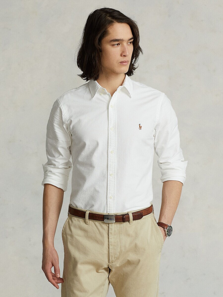 Повседневная рубашка Polo Ralph Lauren Slim fit Button Up Shirt SL BD PPC SP-LONG SLEEVE-SPORT SHIRT, белый — фото 2