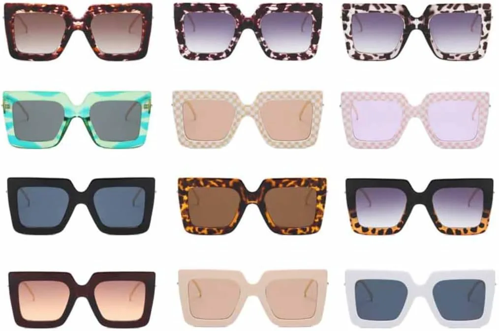 

Модные солнцезащитные очки в крупной оправе, винтажные очки, очки для активного отдыха на природе для женщин, защита от УФ-излучения UV400 VVTWSSW, Black Gray